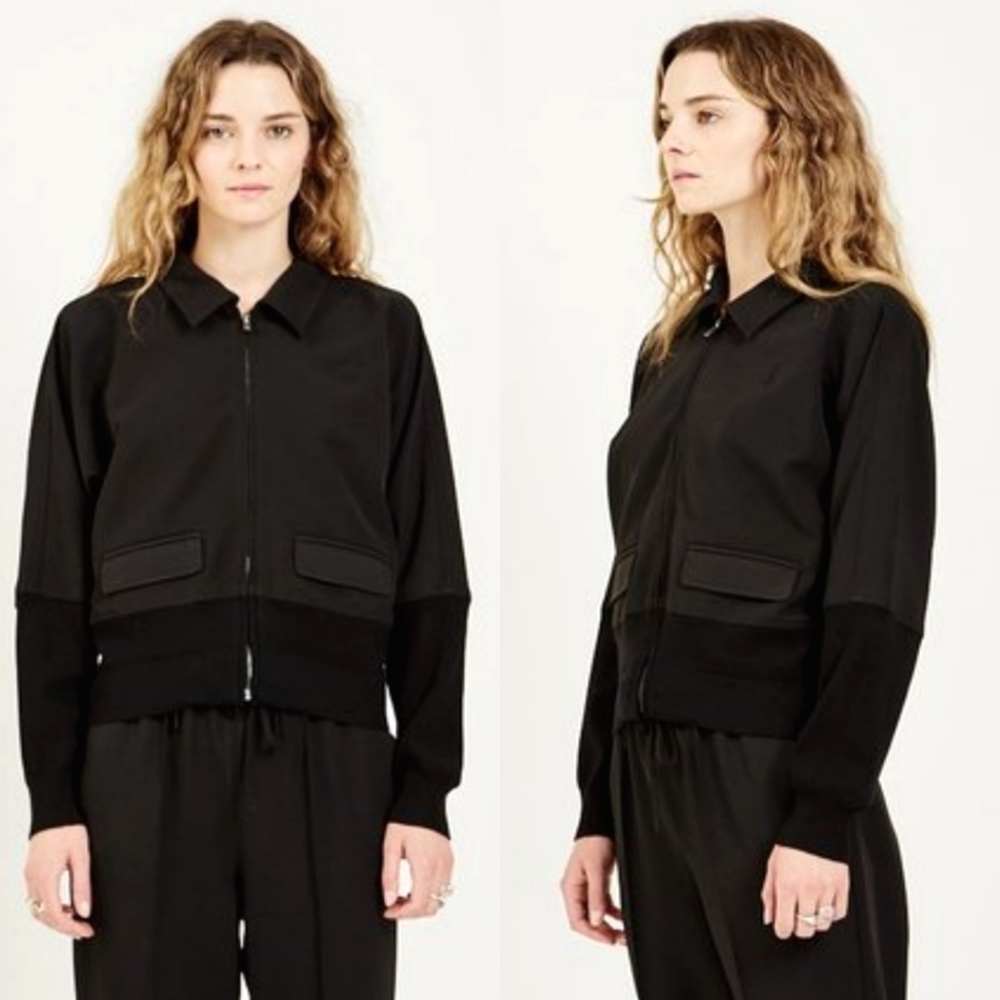 Opening Ceremony Athleisure Black Minimalist Batwing Track Jacket Size Small